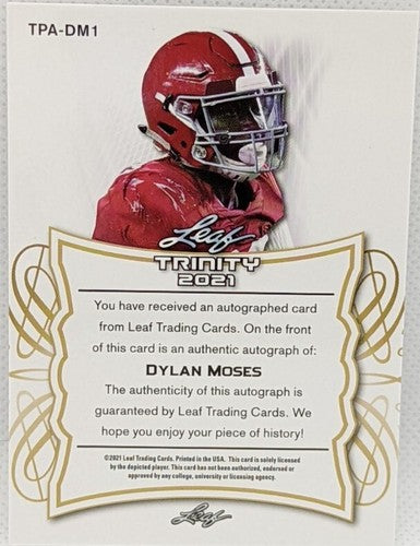 DYLAN MOSES 2021 Leaf Trinity Rookie RC AUTO Silver SP #1/5 Jaguars Alabama #DM1