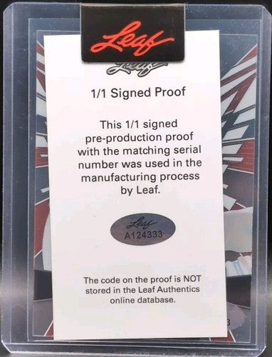 CHRIS OLADOKUN 2022 Leaf Valiant Pre-Production Proof AUTO CLEAR SP #1/1 Chiefs