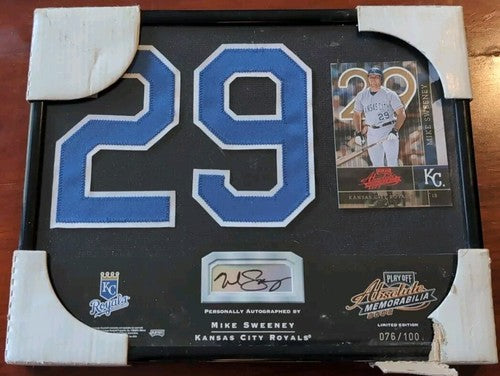 MIKE SWEENEY 2002 Absolute Signing Bonus AUTO JERSEY NUMBER PATCH SP /100 Royals