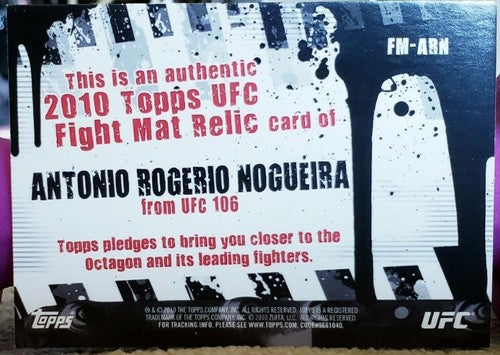 Antonio Rogerio NOGUEIRA Luiz CANE 2010 Topps UFC 106 Event-Used Octagon Mat SP