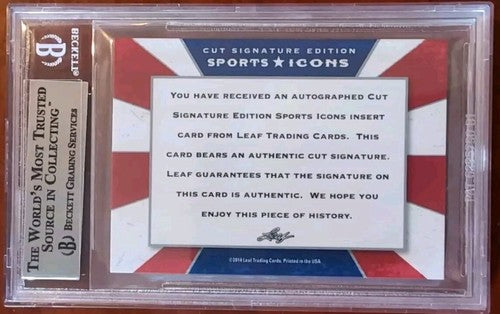 BERT OLMSTEAD 2014 Leaf Sports Icons BGS CUT AUTO SP /10 Canadiens Leafs Beckett