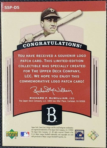 DUKE SNIDER 2004 UD Sweet Spot Classic Souvenir NL LOGO PATCH Relic /150 Dodgers