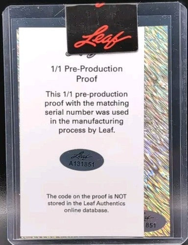 JERMAINE SAMUELS 2022-23 Leaf Exotic RC AUTO PROOF Snake Skin SP #1/1 of Rockets