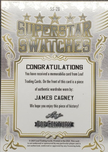 JAMES CAGNEY 2021 Leaf Metal Pop Century JUMBO RELIC PATCH Green SP #/12 Ragtime