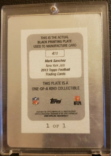 MARK SANCHEZ 2013 Topps Football Black PRINTING PLATE #1/1 USC Bears Jets Eagles