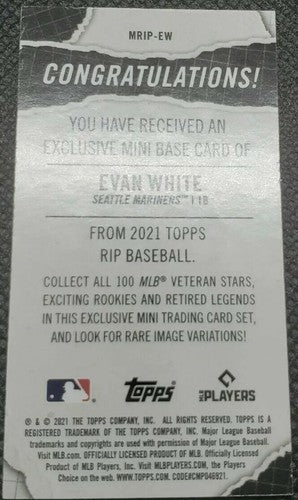 EVAN WHITE 2021 Topps Rip Card Rookie MINI RC SP #04/40 Seattle Mariners MRIP-EW