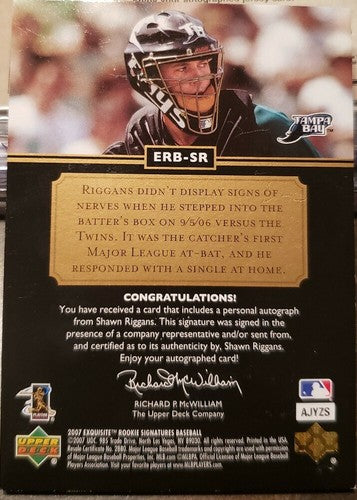 SHAWN RIGGANS 2007 Exquisite Rookie Biography AUTO Autograph Silver Spectrum /10