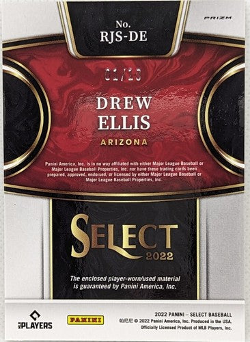 DREW ELLIS 2022 Panini Select JUMBO Jersey PATCH RC Gold SP #01/10 Diamondbacks