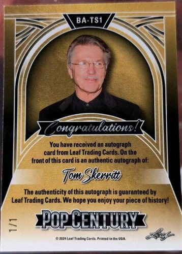 TOM SKERRITT 2024 Leaf Pop Century AUTO BLUE MOJO SP #1/1 Top Gun Picket Fences
