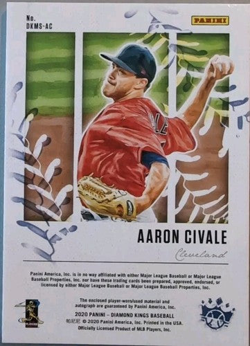 AARON CIVALE 2020 Panini Diamond Kings AUTO DUAL Jersey LOGO PATCH /15 Guardians