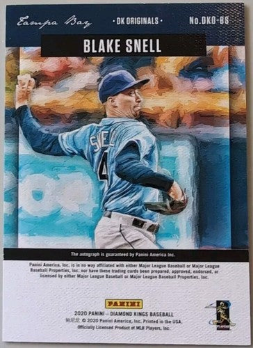 BLAKE SNELL 2022 Panini Diamond Kings AUTO Blue 4/25 Giants Rays Padres Jersey #
