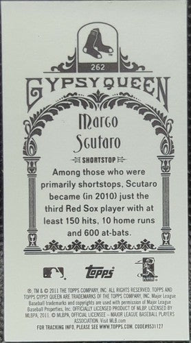 MARCO SCUTARO 2011 Topps Gypsy Queen MINI PRINTING PLATE SP #1/1 Red Sox One of