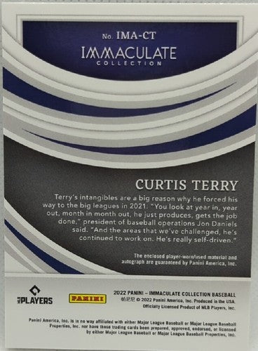 CURTIS TERRY 2022 Panini Immaculate DUAL AUTO Jersey BUTTON PATCH SP #/5 Rangers