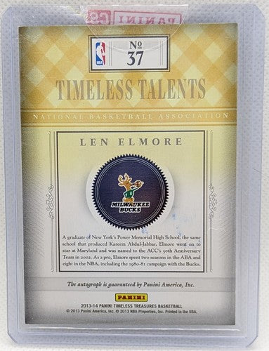 LEN ELMORE 2013-14 Panini Timeless Treasures Talents RUBY RED AUTO SP #/99 Bucks