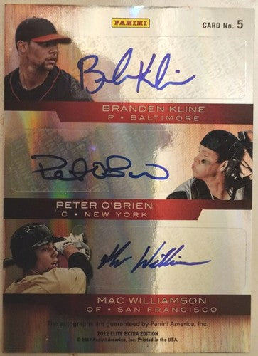 Marcus STROMAN O'BRIEN SHAFFER KLINE WILLIAMSON 2012 Elite Extra Pick 6 AUTO /25