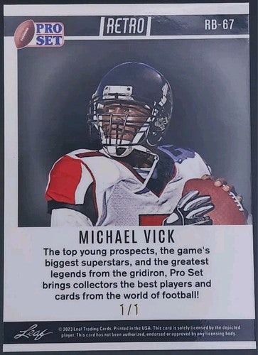 MICHAEL VICK 2023 Leaf Pro Set Metal Retro EARTH LAND PULSAR #1/1 Falcons Eagles