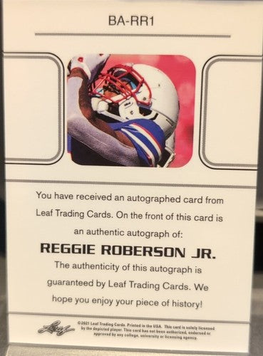 REGGIE ROBERSON JR. 2021 Leaf Memories ARC AUTO RED SP #/25 Titans SMU Mustangs