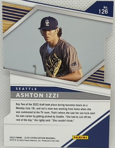 ASHTON IZZI 2022 Panini Elite Extra Prime Numbers Die Cut GOLD RC #2/10 Mariners