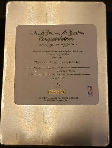 DANIEL GIBSON 2012-13 Totally Certified PRINTING PLATE SP #1/1 of 1 Boobie Cavs