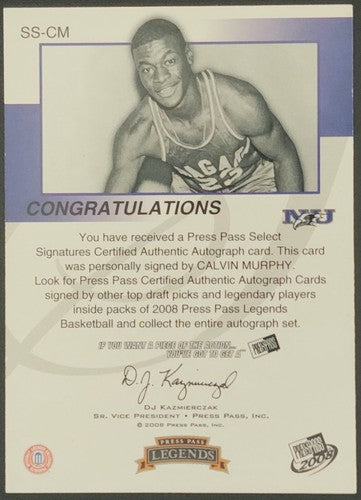 CALVIN MURPHY 2008-09 Press Pass Legends AUTO NICKNAME INSCRIPTION SP 25 Niagara
