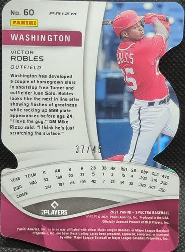 âï¸ VICTOR ROBLES 2021 Panini Spectra Neon Blue DIE CUT PARALLEL SP /45 Nationals