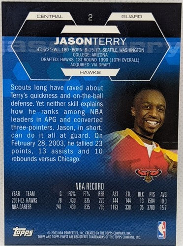 JASON TERRY 2002-03 Topps Finest National Sports Convention NSCC #1/1 Hawks Mavs