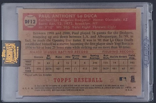 PAUL LO DUCA 2022 Topps Archives Signature Series 2007 '52 1952 AUTO 1/1 Dodgers