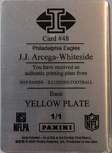 J.J. ARCEGA-WHITESIDE 2019 Panini Illusions RC PRINTING PLATE SP #1/1 Eagles JJ