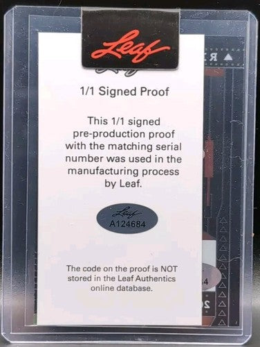 MATT CORRAL 2022 Leaf Valiant RC Pre-Production PROOF AUTO CLEAR SP 1/1 Panthers