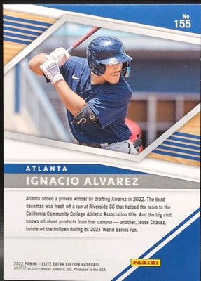 IGNACIO ALVAREZ JR 2022 Panini Elite Extra Edition RC Black SP #1/1 Braves Nacho