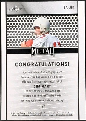 JIM HART 2024 Leaf Metal Collective AUTO Gold SP #1/1 Arizona St Louis Cardinals