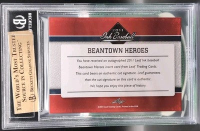 FAYE THRONEBERRY 2011 Leaf Ink Beantown Heroes CUT AUTO Beckett BGS #1/1 Red Sox