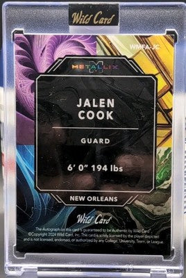 JALEN COOK 2024-25 Wild Card Metallix RC AUTO Fractal Teal Scope #1/1 LSU Tigers