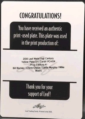 Eddie MURPHY Chevy CHASE MYERS MURRAY 2018 Pop Century PRINTING PLATE SP 1/1 SNL