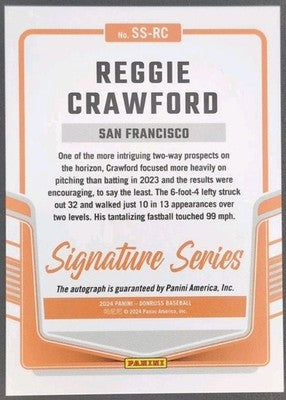 REGGIE CRAWFORD 2024 Panini Donruss Signature Series RC AUTO GOLD SP #/10 Giants