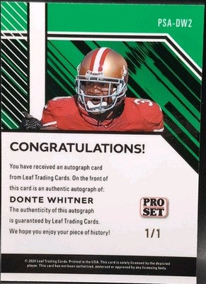 DONTE WHITNER 2024 Leaf Metal Collective Pro Set AUTO Gold SP 1/1 of Bills 49ers