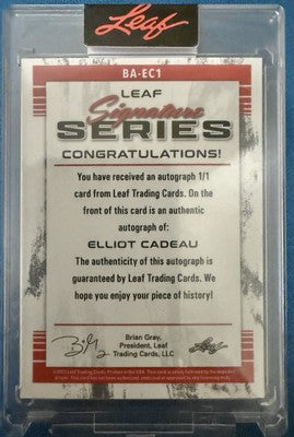 ELLIOT CADEAU 2022-23 Leaf Signature Series AUTO SP #1/1 of Tar Heels Wolverines