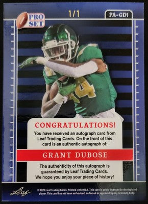 GRANT DuBOSE 2023 Leaf Pro Set Metal AUTO Fire Mojo #1/1 Packers Dolphins 49ers