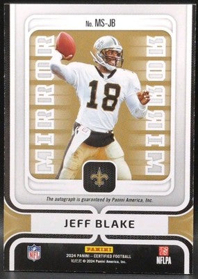 JEFF BLAKE 2024 Panini Certified Mirror Signatures AUTO Pink #/75 Saints Bengals