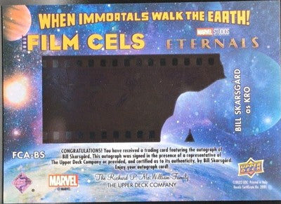 BILL SKARSGARD as KRO 2023 Upper Deck Marvel Eternals Film Cels AUTO Gold SP /10