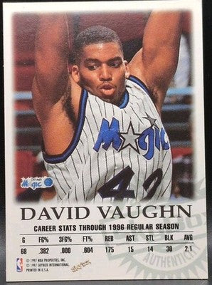DAVID VAUGHN 1997-98 SkyBox Premium Autographics Black Ink AUTO Magic Nets Bulls