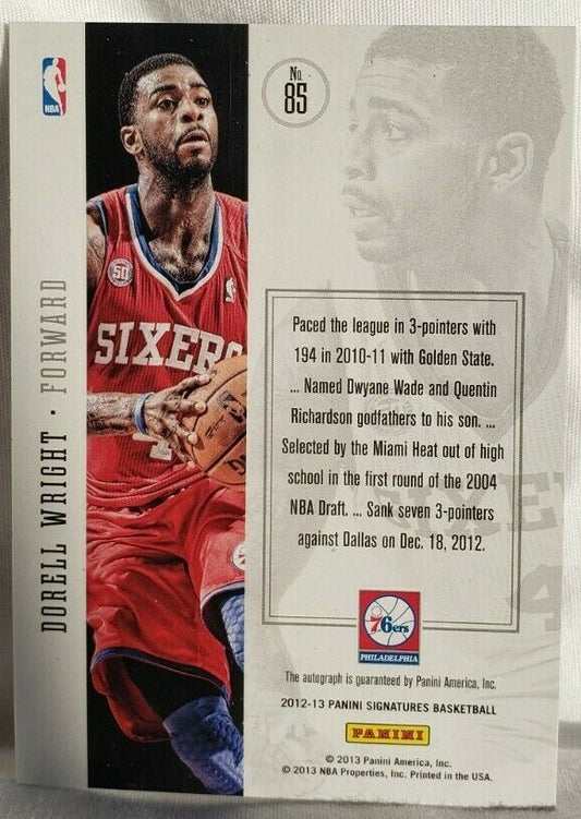 DORELL WRIGHT 2012-13 Panini Signatures SP AUTO Philadelphia 76ers Warriors #85