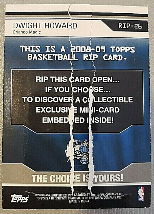 DWIGHT HOWARD 2008-09 Topps NBA Rip Card SP /99 Magic Lakers 76ers Sixers Ripped