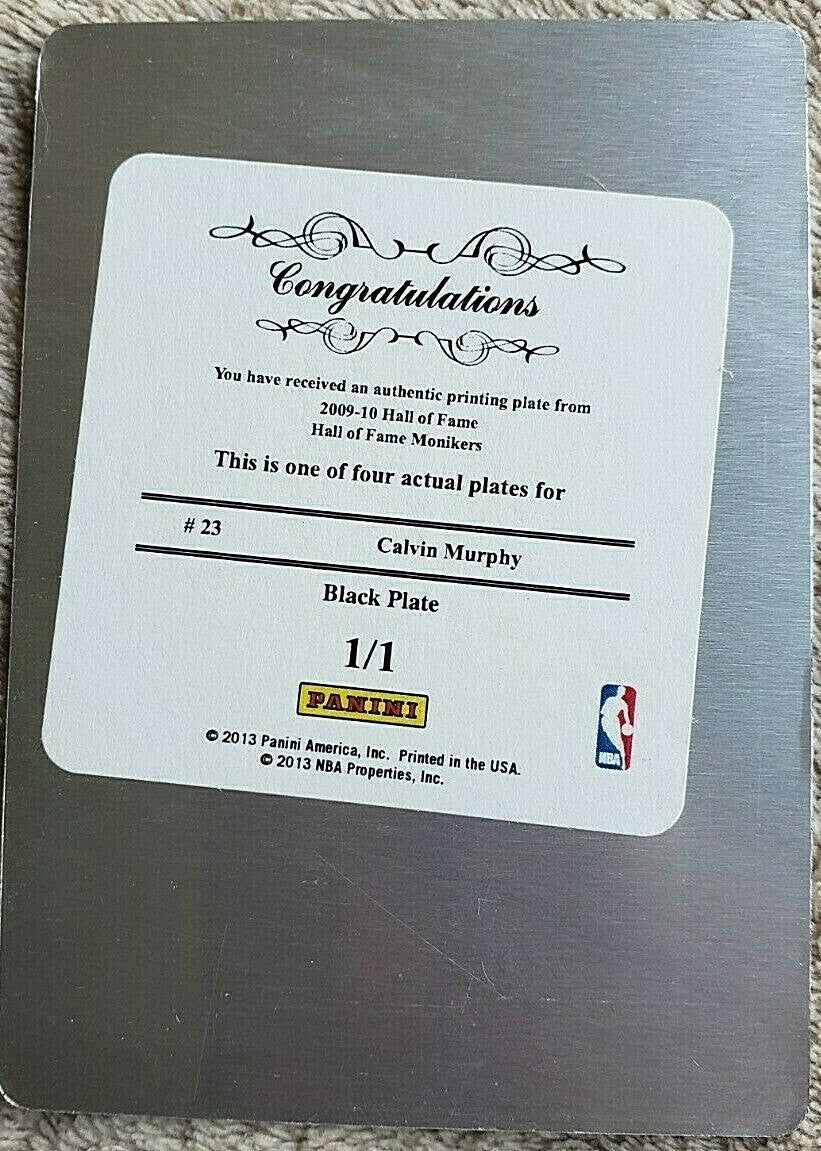CALVIN MURPHY 2009-10 Panini Hall of Fame Monikers PRINTING PLATE #1/1 Rockets