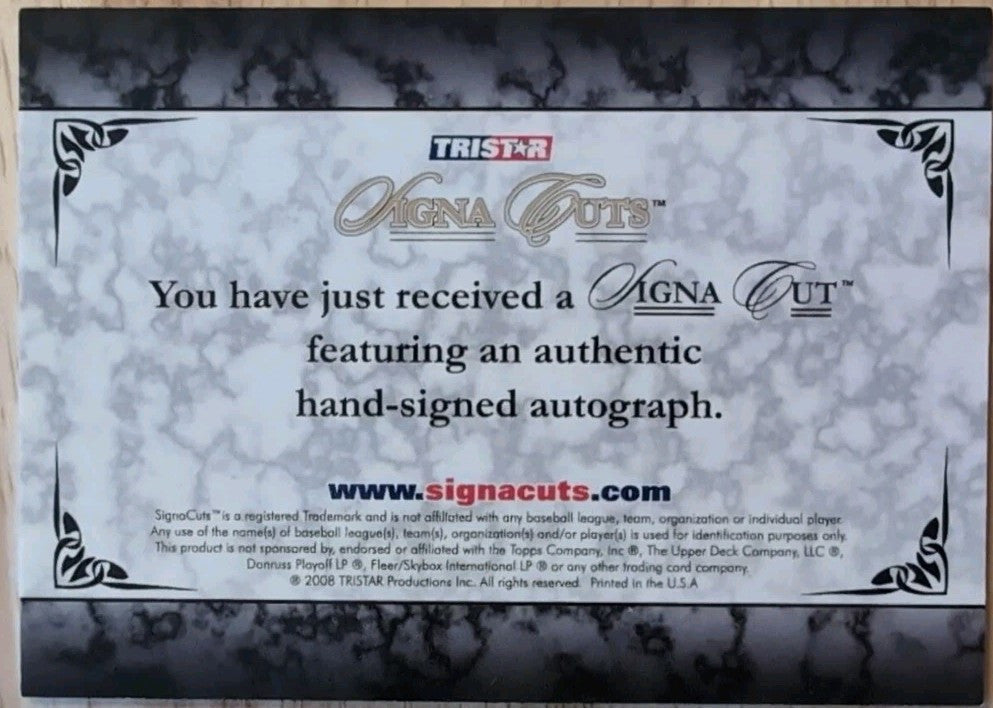 BILL ROBINSON 2008 TriStar SignaCuts 1983 Topps Signa CUT AUTO SP #4/5 Phillies