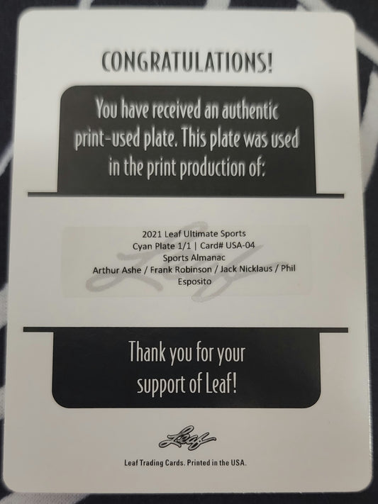 Jack NICKLAUS Frank ROBINSON Phil ESPOSITO ASHE 2021 Ultimate PRINTING PLATE 1/1