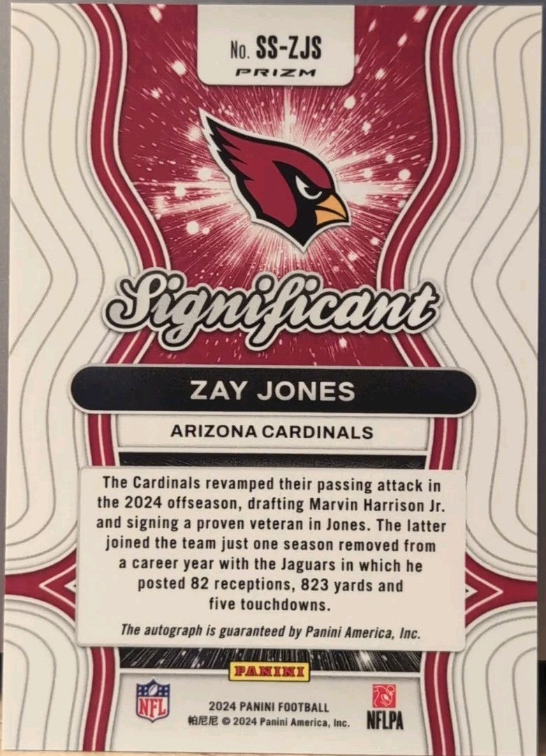 ZAY JONES 2024 Panini Significant Signatures AUTO Silver Prizm Cardinals Jaguars