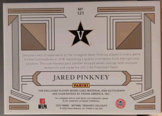 JARED PINKNEY 2020 National Treasures DUAL AUTO JUMBO Jersey PATCH Green SP #1/5