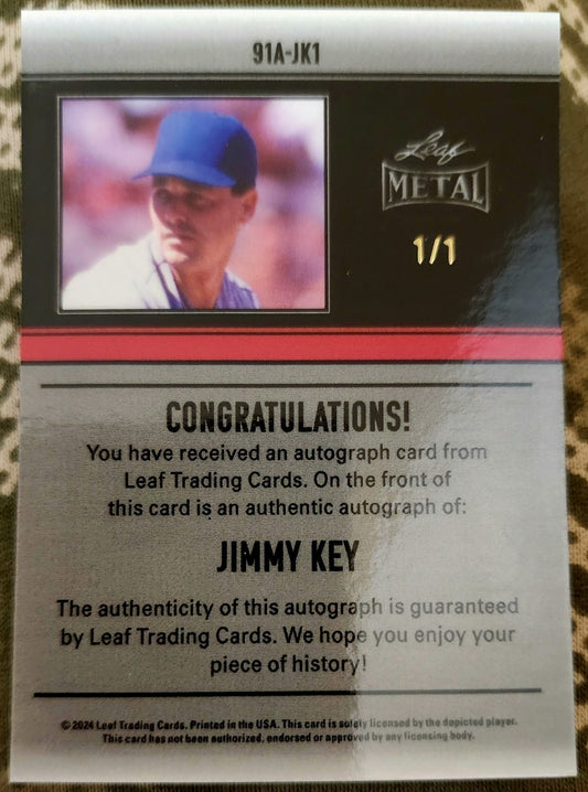 JIMMY KEY 2024 Leaf Metal 1991 Retro AUTO Galaxy Pulsar SP 1/1 Yankees Blue Jays