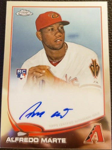 ALFREDO MARTE 2013 Topps Chrome RC Rookie AUTO SP Arizona Diamondbacks #189